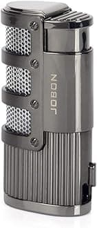 (Without Butane) Lighter with Punch Triple Firepower Jet Torch Windproof Blue Flame Lighter Gift