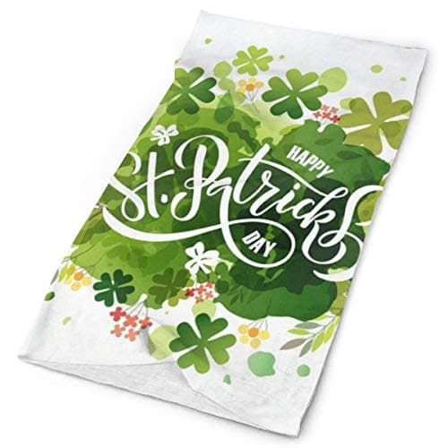 Ernest Congreve Hello Spring St Patrick Day Green Floral Four Leaves Clover Face Mask UV Sun Mask Dust Wind Neck Gaiter Magic Scarf Bandana for Women Men