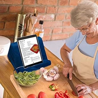 Ontel Pillow Pad Ultra Multi-Angle Soft Tablet Stand, Blue