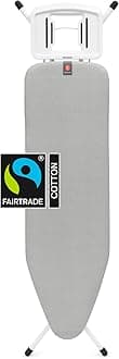 Comfort Ironing Board with Solid Steam Iron Rest | Medium (Size B) | Fairtrade Metalized Cover | Adjustable Height (27-38"), Easy Fold, Anti-Collapse Lock, Non-Slip Feet