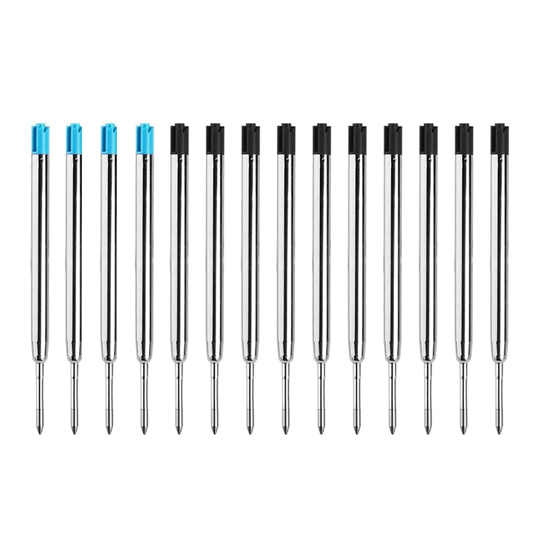 Gel Ink Refills 14 Pack for Bolt Action Pen and Metal Pen Compatible with Parker 0.5mm Black Blue (PR1408)