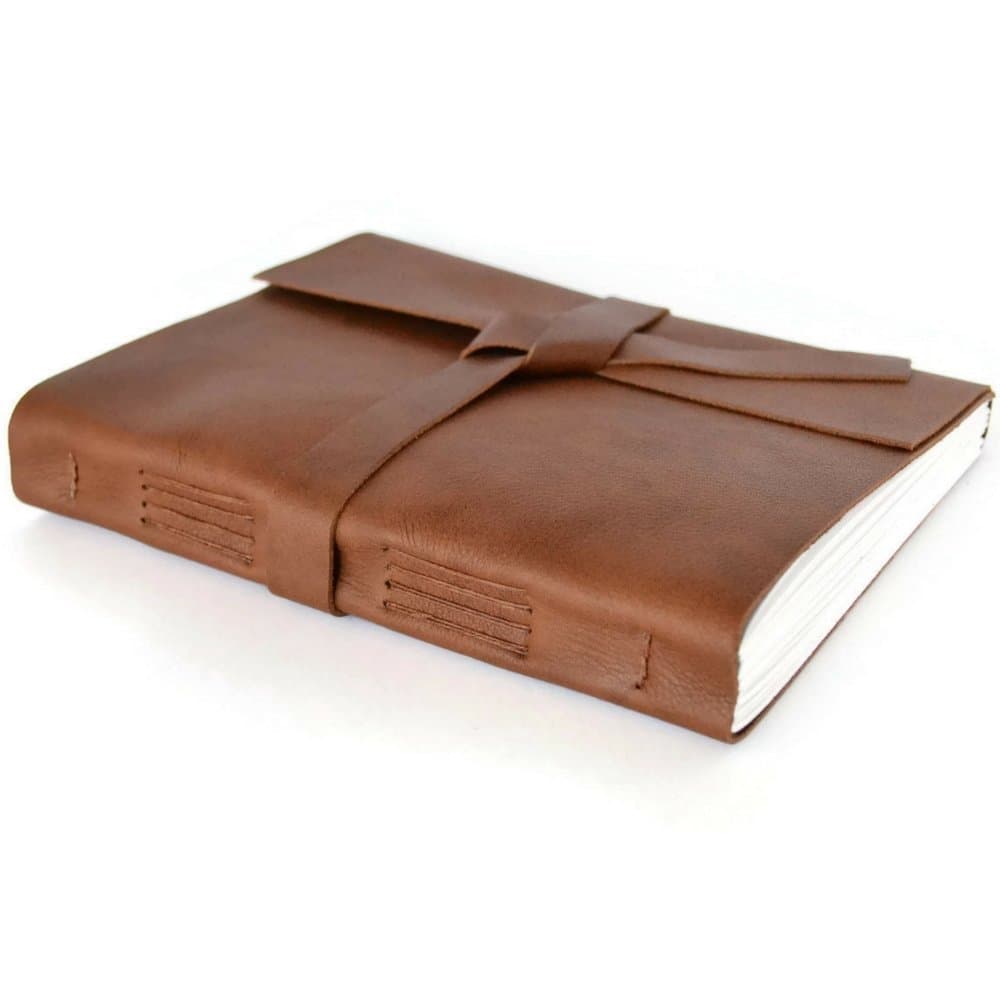 Handmade Leather Journal Lined Paper, Personalized Journal Leather Cover, Personalized Notebook lined pages, Cognac Brown Leather, 6x8