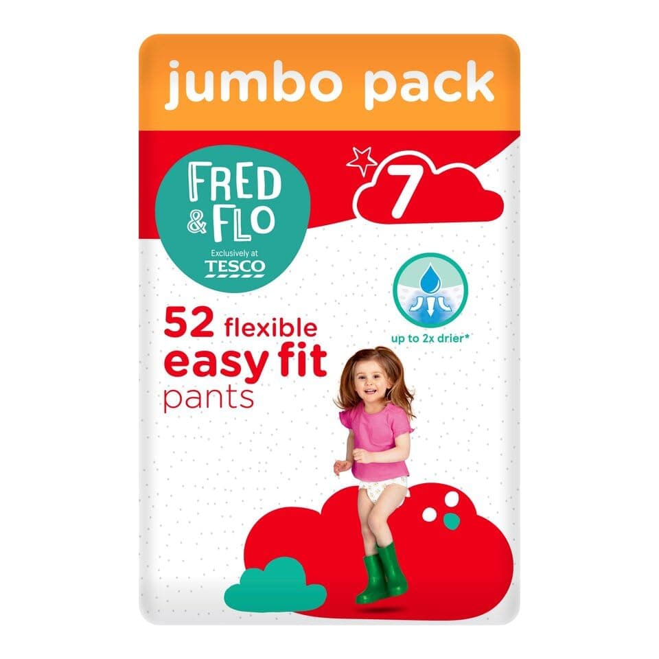 Fred & Flo Size 7 Nappy Pants Jumbo 52 Pack