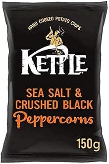 Kettle Chips Chips/Crisps Potato Pepper & Salt Sea Salt & Black Pepper Plastic Bag 1'S 150g X1