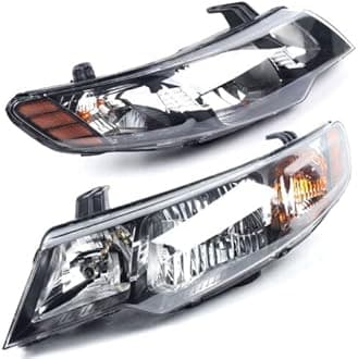 TBVECHI For 2010 2011 2012 2013 Kia Forte/Forte Koup Halogen Headlight Driver and Passenger Side Clear Lens Headlamp(L+R)