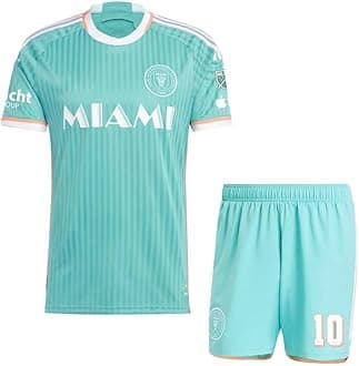 RJM Inter Miami Jersey Messi Tshirt with Green Shorts 2024 (Men,Kids,Boys)