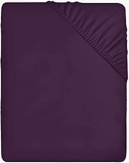 Utopia BeddingFitted Sheet Double, Purple - Deep Pocket 14 inch (35 cm) - Easy Care - Soft Brushed Microfibre Fabric - Shrinkage and Fade Resistant - Bottom Sheet