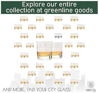 Greenline Goods Whiskey Glasses - 10 Oz Tumbler Gift Set for Denver lovers, Etched with Denver Map | Old Fashioned Rocks Glass - Set of 2