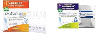 ColdCalm Baby Single-Use Drops for Cold Symptoms Relief - 30 Count & SleepCalm Kids Liquid Doses Sleep Aid - 15 Count