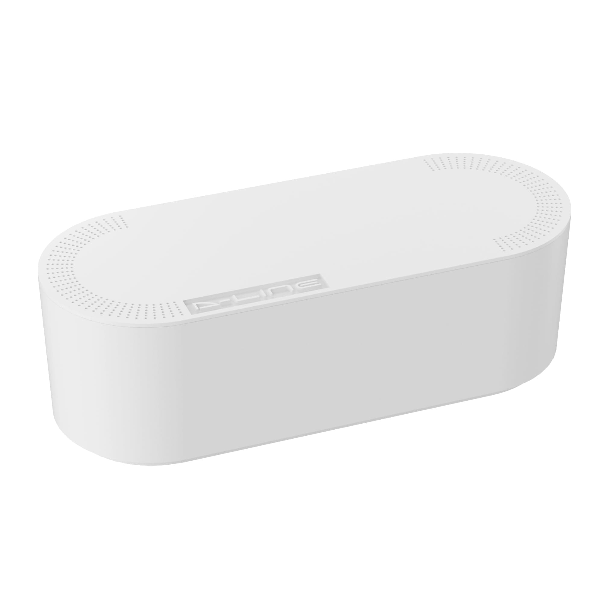 D-Line Cable Management Box | Hide and Conceal Power Strips and Electrical Cords from TVs, Computers, Gaming Consoles and PCs | Cord Organization (Large, White)