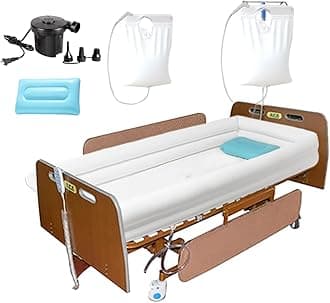 Bedside Shower Bathtub Kit - Inflatable PVC Body Washing Basin System with Water Bag, Bathe in Bed Assistive Aid for Disabled, Elderly, Bedridden Patient, Easily Bath in Bed