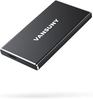 Vansuny External SSD USB 3.1 550MB/s High-Speed Read Write Portable SSD External Hard Drive USB C Mobile Solid State Drive (500 G, Black)