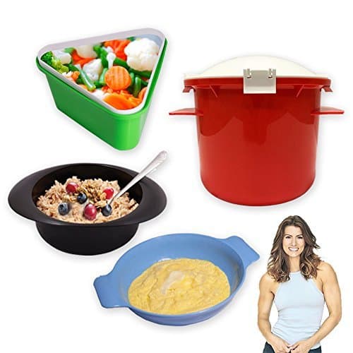 Rapid Brands 4-Piece Rapid Microwave Cookware Set for Healthy & Quick Cooking | Perfect for Dorm, Small Kitchen, or Office | Dishwasher-Safe, Microwaveable, & BPA-Free