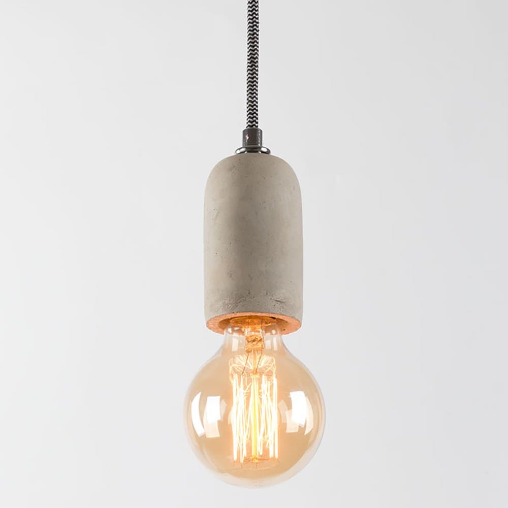 Concrete Lamp Holder, Suspended Pendant Light Fitting E27 Lamp Holder Ceiling