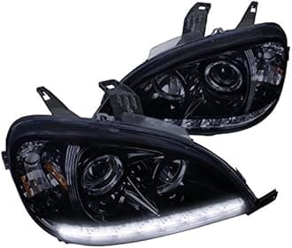 Spec-D Tuning 2LHP-BW16302G-TM Benz W163 ML320/350/55 Glossy Black SMD LED DRL Projector Headlights