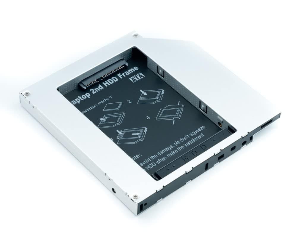 Laptop 2nd HDD SSD DVD Bay Caddy Adapter for 2.5''/12.7mm Universal CD/DVD-ROM SATA to SATA Hard Drive External Enclosure