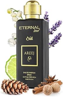 Eternal Love Areej Oud - Long Lasting Unisex Eau de Parfum - Warm Spicy Oriental Fragrance with Oud & Tobacco - Dubai Inspired Arabic Scent - 3.4oz