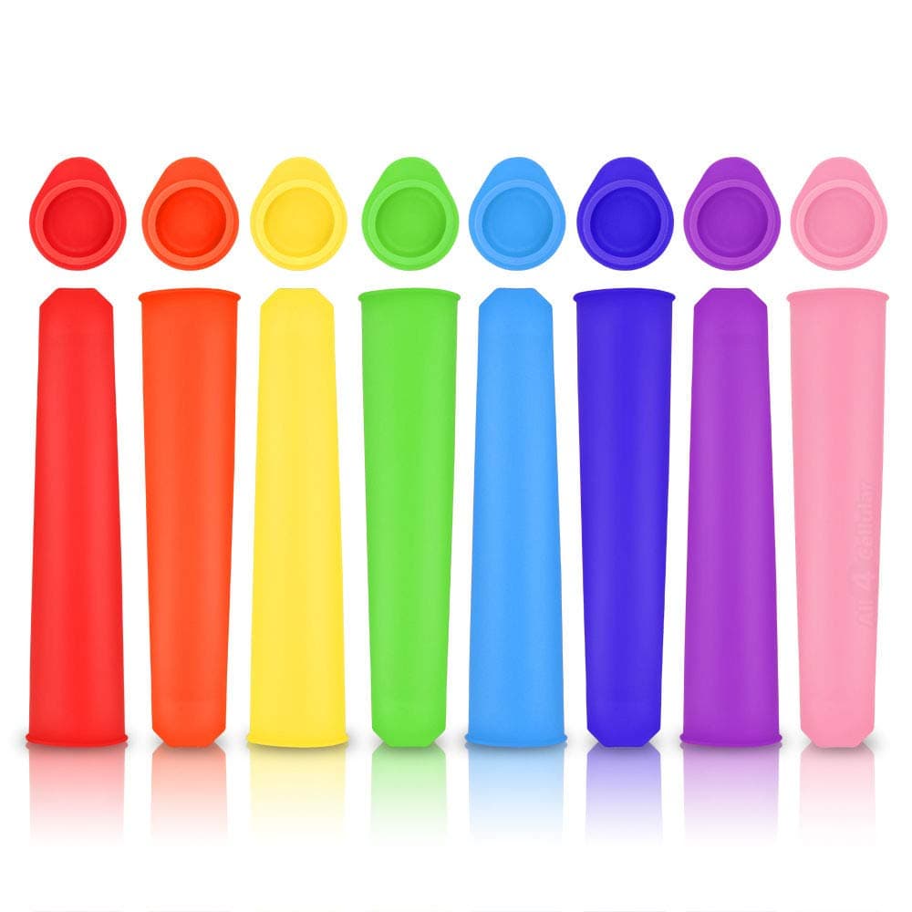 KitchCo Silicone Ice Pop / Popsicle Molds – Flexible & Durable for Mess-Free Freezing & Easy Cleanup (Set of 8)
