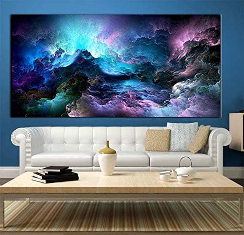 5D Diamond Painting by Number Kits,Large Size,Full Drill,Yolaga DIY Rhinestone Embroidery Color Cloud Mosaic Art Cross Stitch Craft for Home Wall Decor,Square Drill,40x80cm
