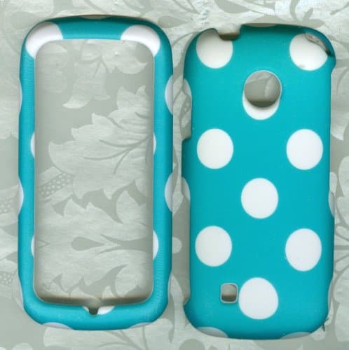 Turquoise Poka Dots Faceplate Hard Case Protector for Tracfone Straight Talk Lg 505c Lg505c