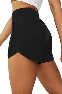 Tough Mode Shorts for Women, Women's Athletic Shorts, High Waisted Running Shorts Pockets Sporty Shorts Gym Elastic Workout