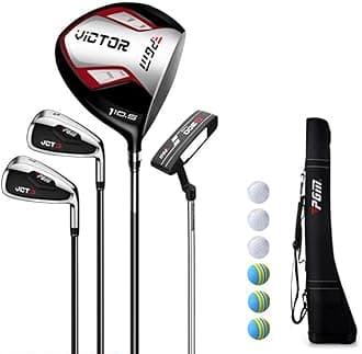 Complete Beginner Golf Club Set,Golf Mens Right Hand,Graphite Shaft,Pack of 4 with Cart Bag