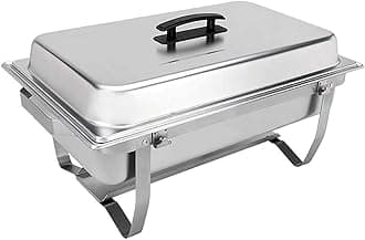 Sterno 70153 Foldable Frame Buffet Chafer Set, Stainless Steel, Silver
