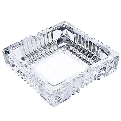 DINY Home Xtra Large 5.75" Square Cut Glass Ashtray Fancy New Vintage Style