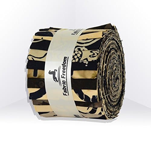100% Cotton Jelly Rolls Fabric Material for Quilting, Patchwork, Crafts, Sewing Macchiato Design by Fabric Freedom - Pack of 20 Strips (2.5 inch Width x 42 inch Length) - Approximately 1.25 Metres