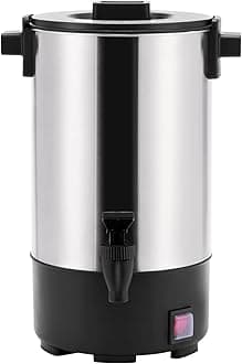 SYBO SR-CP35C Commercial Grade Stainless Steel Percolate Coffee Maker Hot Water Urn for Catering, 30-Cup, 3.5L, Metallic