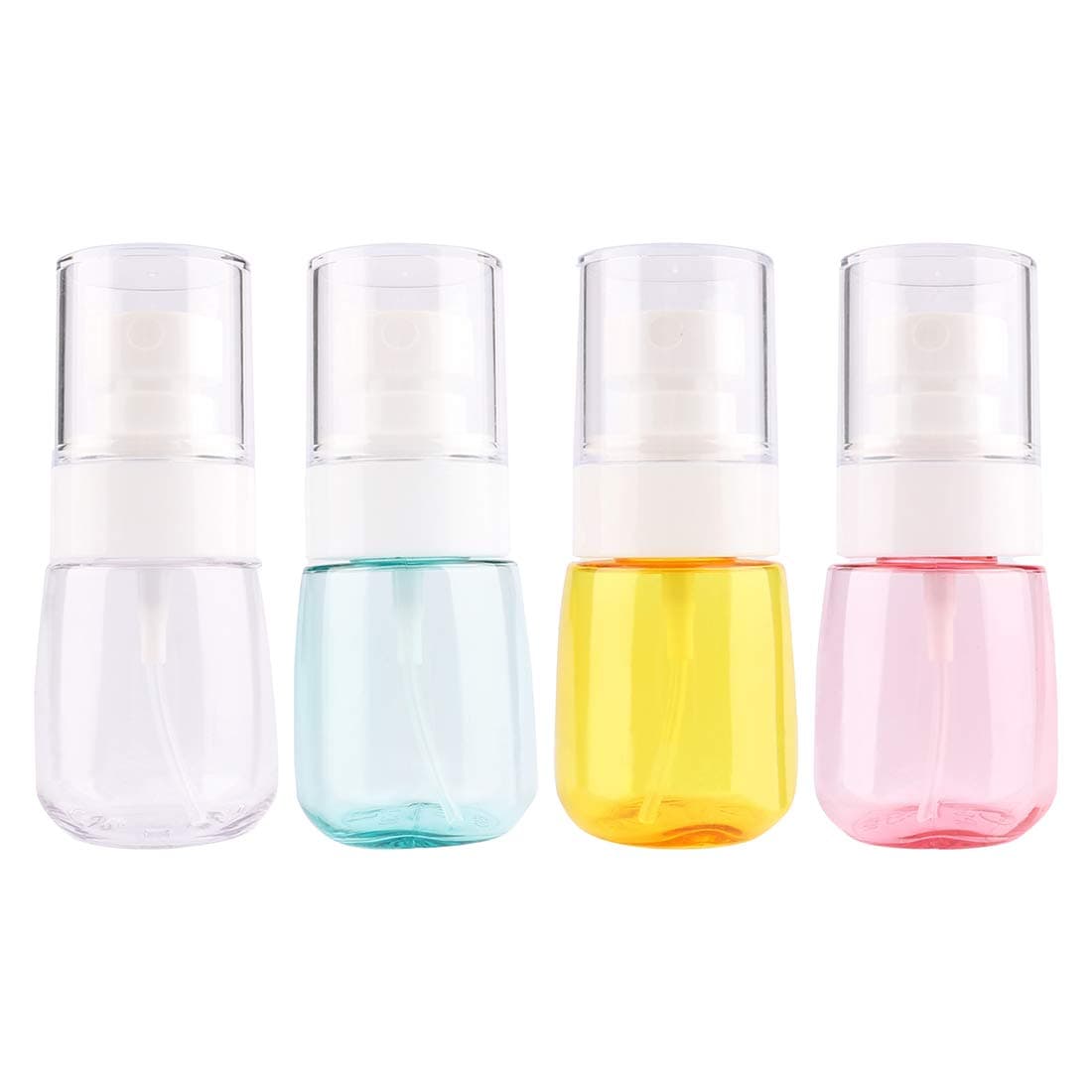 Driew Travel Size Spray Bottle, Refillable Mini Fine Mist Spray Bottles Pack of 4 with Organize Bag