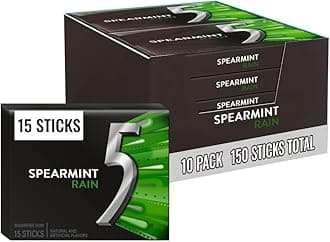 5 GUM Sugar-Free Gum, Rainspearmint, Pack of 15 Piece, Pack of 10s