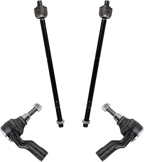 TRQ Inner and Outer Driver and Passenger Side Tie Rod Set 4 Piece Compatible with 2005-2009 Land Rover LR3