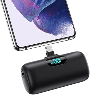 Mini Portable Charger 5000mAh Power Bank,15W PD USB C Cell Phone Portable Power, LCD Display Battery Pack Compatible With iPhone 15/15 Plus/15 Pro/15 Pro Max/Android/Samsung/Moto/LG (Type-C Only)