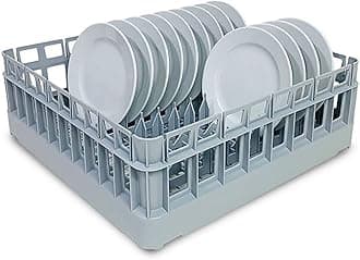 500x500mm Glasswasher Basket for Washing Plates and Glassware in 500mm Commercial Dishwashers, comes with 2 x Removable Plate Holders (Holds 18 Plates)