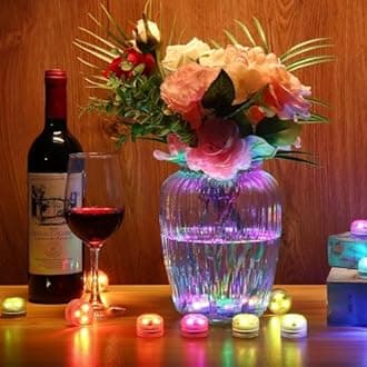 Submersible LED Lights, Waterproof LED Tea Lights Candle with Remote Battery Operated,RGB Color Changing for Vase Home Party Wedding Table Centerpieces