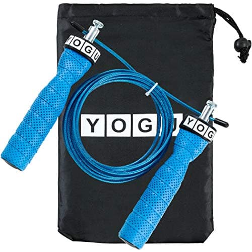 YOGU Speed Jump Rope Adjustable Jumping Ropes Perfect for Double Unders, Exercise Crossfit Fitness Workout, Weight Loss, MMA, & Boxing Training Ropes