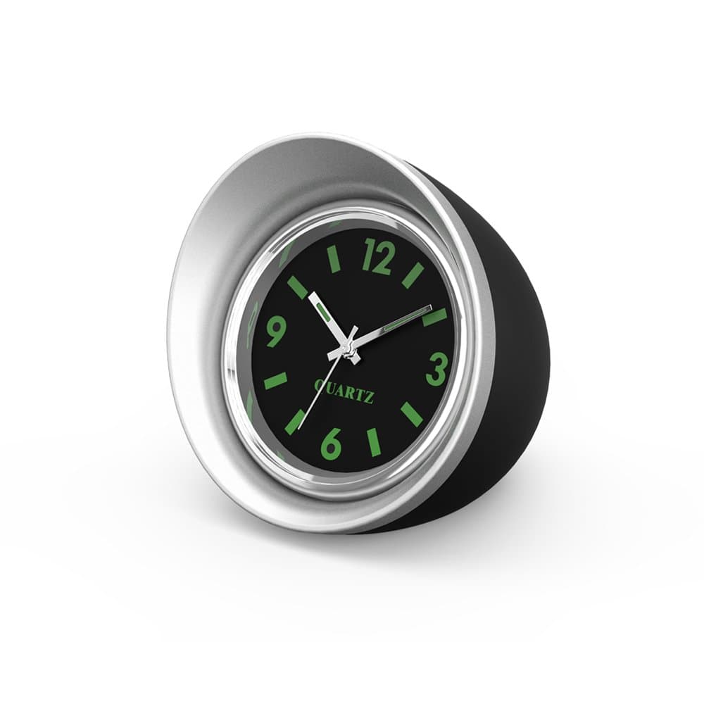 Winbang Car Clock, Luminous Car Quartz Clock Auto Interior Watch Stick-On Clock Universal (Silver)