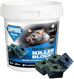 Rat Mouse Block Bait Block Tub Rat Poisoning Bait Rodent Control Single Feed Mice Killing Sachets for Home & Garden Treatment Sapphire Tub 300g