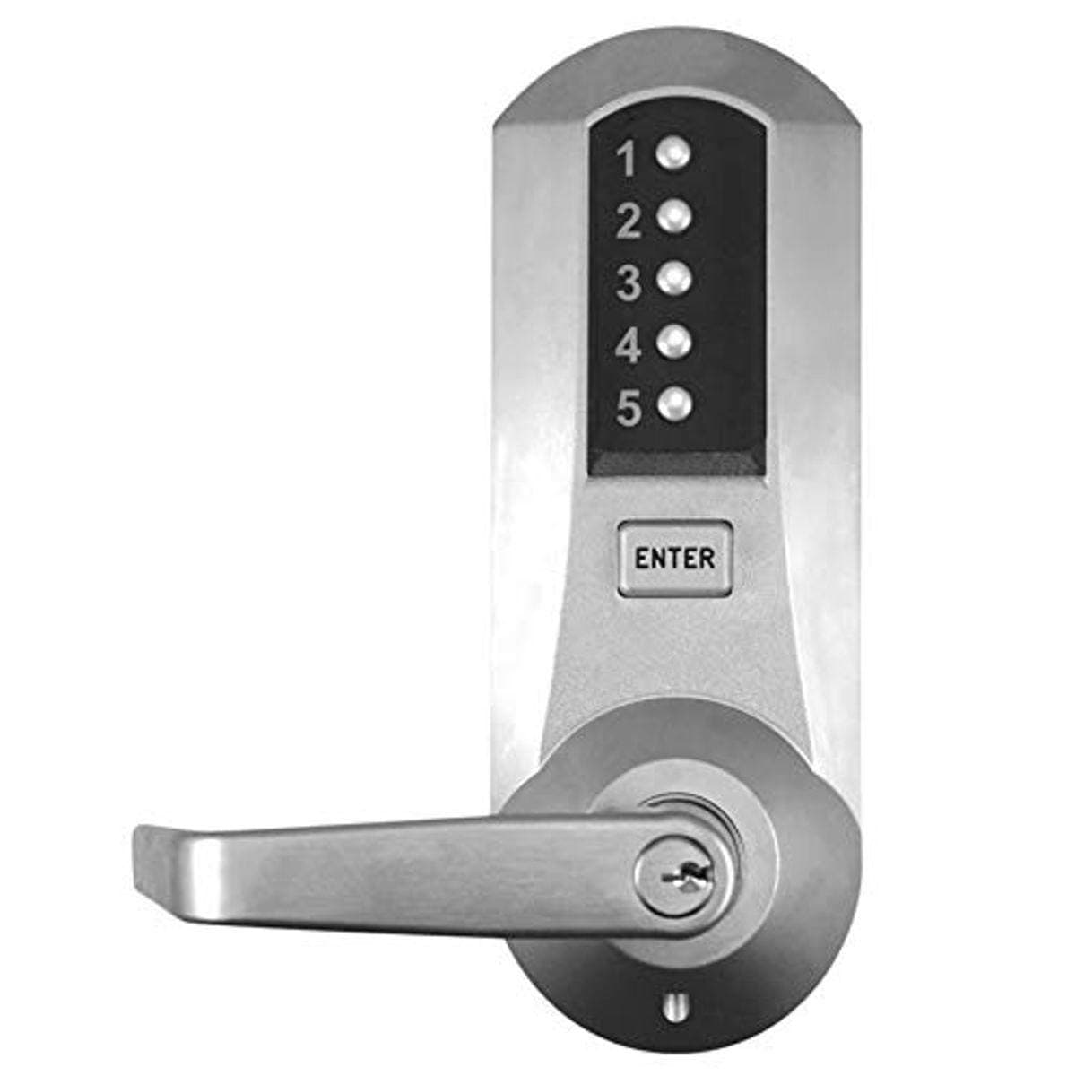 Kaba 5021XSWL-26D-41 Cylindrical Push Button Lock with Lever Xs Ko Us26D, Satin Chrome