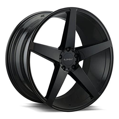 22" Inch Element EL005 Matte Black Wheels & Tire Package | Set of 4 | Includes Free Wheel Club LA T-Shirt | Fits Audi Mercedes BMW Infiniti Dodge Cadillac Chevy Ford Lexus Nissan Hyundai