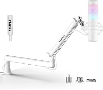 Microphone Arm,Aokeo AK-55 Desk Low Profile Adjustable Mic Boom Arm Stand,Suitable For Blue Yeti,Snowball iCE, HyperX QuadCast,SoloCast,Elgato Wave,Etc