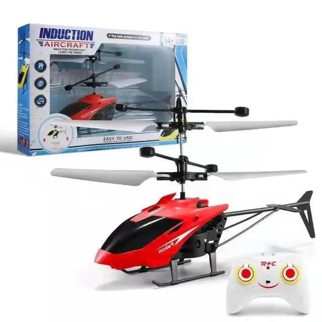 ROBOMALLS™ Helicopter with Radio Remote Control and Hand Sensor Charging Helicopter Two in One Toys with 3D Light Toys for Boys Kids Indoor & Outdoor Flying (Multicolour)