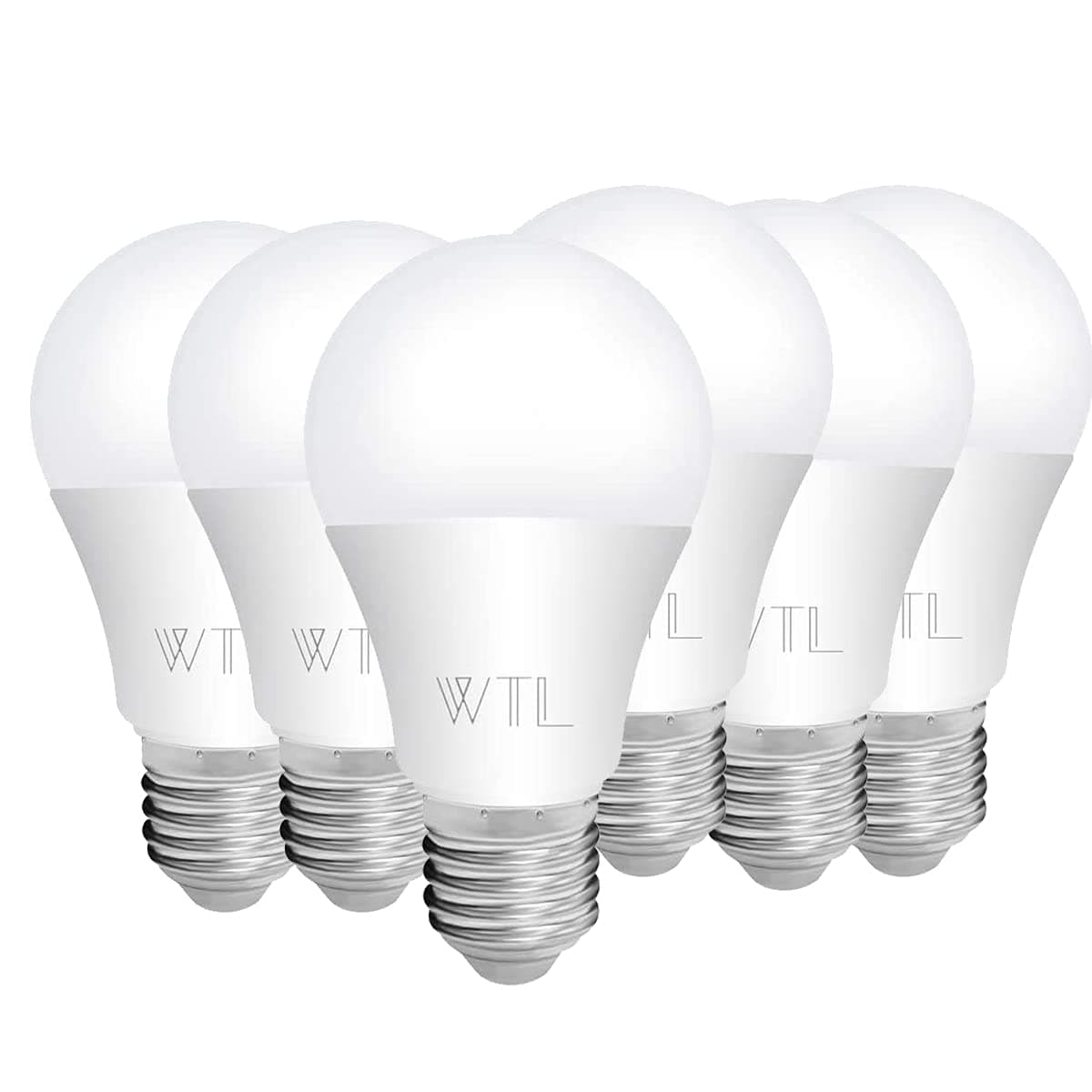 WTL 6 Pack A19 LED Light Bulbs, 9W(60W Equivalent), Non-Dimmable, E26 Medium Base, Warm White 2700k for Home, Living Room, Bedroom & Commercial Lighting