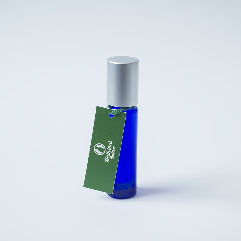 Glass Roller Bottles for Essential Oils with Metal Roller, Cobalt Blue, 10ml (Pack of 2)