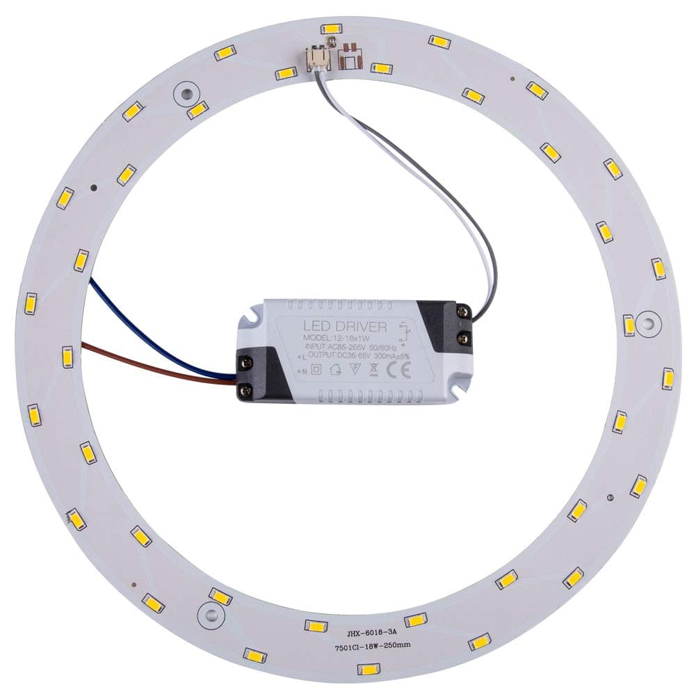1-packLed Panel Ceiling Light Fixtures 18w 5730 SMD Circle Annular Round Retrofit Board Bulb Warm 3000K (Warm White)