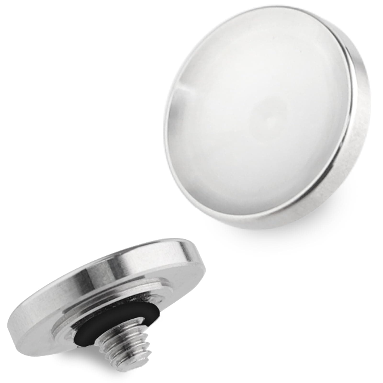 Haoge 12mm Metal Shutter Release Button for Fujifilm XT5 X-Pro3 XT50 GFX100RF XE5 Nikon Zf DF and Leica Q3 43 M10 M-11 Concave Surface Silver,New Version: Diameter 12mm