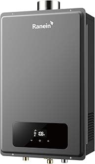 Ranein Propane Gas Tankless Water Heater, Max 8.5 GPM, 190,000 BTU Indoor Instant Hot Water Heater RH19K-LPG-FU01 for Single Family Residence