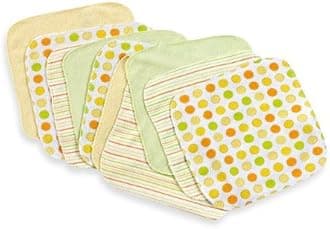 Spasilk Washcloth Wipes Set for Newborn Boys and Girls, Soft Terry Washcloth Set, Pack of 10, Yellow Dots
