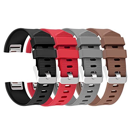 AIWELL For Fitbit Charge 2 Bands,Classic Replacement Band Accessories Adjustable Strap For Fitbit Charge2 Wristbands Large Small (Black,Red,Grey,Coffee, One Size 6.0"- 9.0")